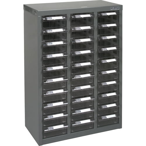 KPC-700 Parts Cabinet, Galvanized Steel, 30 Drawers, 17-1/2" x 8-7/10" x 25-3/10", Grey Nassau Supply