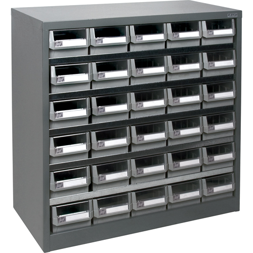 Casier robuste pour pi&egrave;ces KPC-HD, Acier galvanis&eacute;, 30 tiroirs, 34-3/5" x 15-7/10" x 34-3/5", Gris Nassau Supply