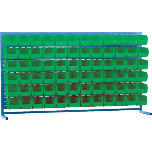 Rayonnage &agrave; persienne avec bacs, 72 bacs, 72" la x 15" p x 40" h Nassau Supply