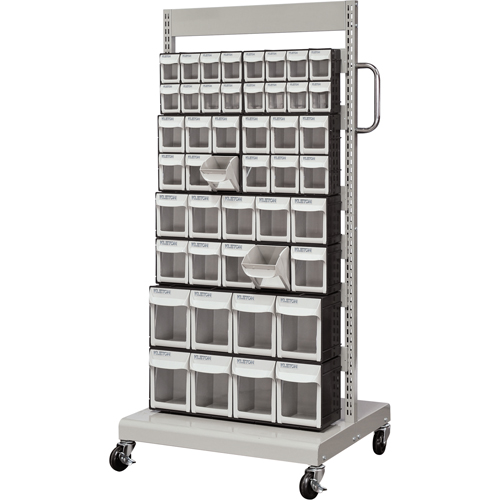 Servante mobile de bacs &agrave; plateaux inclinables, &agrave; un c&ocirc;t&eacute;, 46 bacs, 26-1/4" la x 22" p x 57-1/2" h Nassau Supply