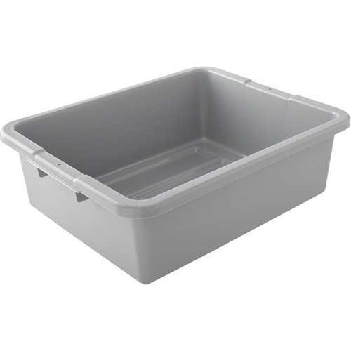 Contenant utilitaire sans compartiments, 7" ha x 21,5" p x 17" lo, Plastique, Gris Nassau Supply