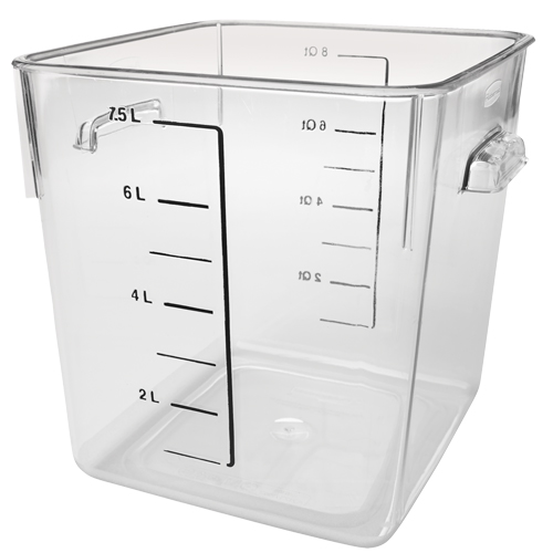 Contenant carr&eacute; &agrave; encombrement r&eacute;duit Rubbermaid, Plastique, Capacit&eacute; de 7,6 L, Transparent Nassau Supply