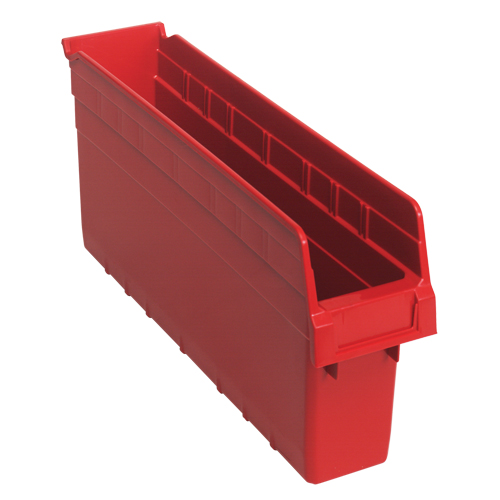 Bacs pour &eacute;tag&egrave;re Store-Max, 4-3/8" la x 8" H x 17-7/8" p, Rouge, Capacit&eacute; 56 lb Nassau Supply