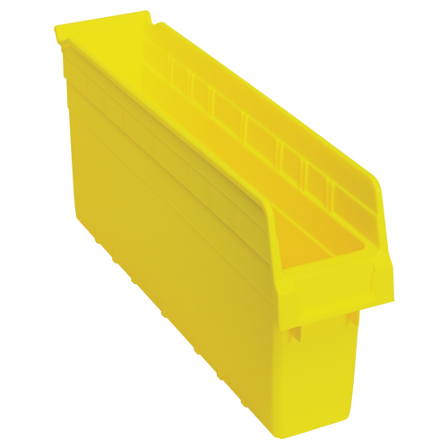 Store-Max Shelf Bins, 4-3/8" W x 8" H x 17-7/8" D, Yellow, 56 lbs. Capacity Nassau Supply