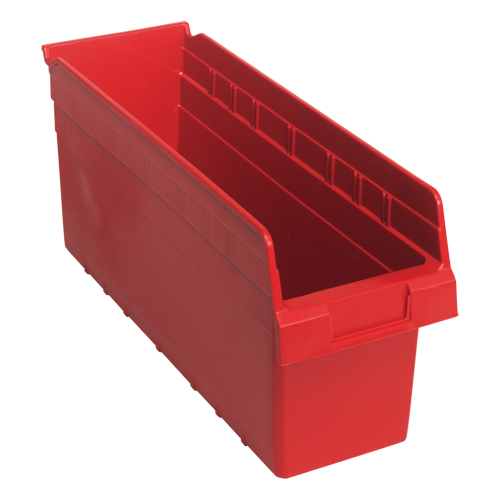 Bacs pour &eacute;tag&egrave;re Store-Max, 6-5/8" la x 8" H x 17-7/8" p, Rouge, Capacit&eacute; 56 lb Nassau Supply