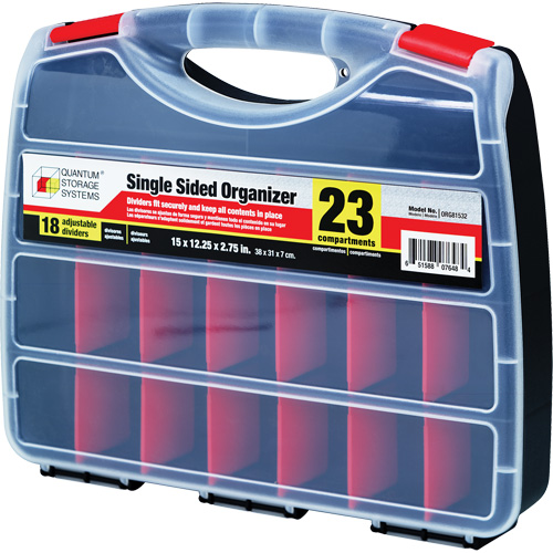 Plastic Compartment Box, 12-1/4" W x 15" D x 2-3/4" H, 23 Compartments Nassau Supply