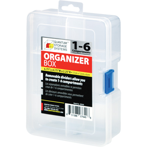 Boîte &agrave; compartiments en plastique, 4,75" la x 6,75" p x 2,25" h, 6 compartiments Nassau Supply