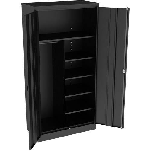 Combination Cabinet, 36" W x 18" D x 72" H, Black Nassau Supply