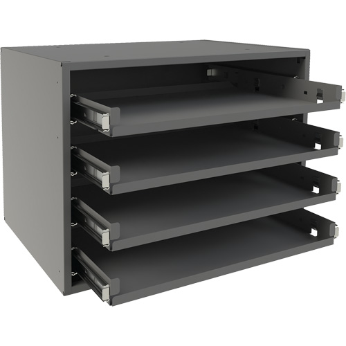 Small Bearing Rack, Steel, 4 Slots, 15-9/16" W x 11-7/8" D x 11-5/16" H, Grey Nassau Supply