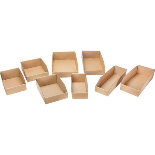 Boîtes profondes en carton ondul&eacute;, 9-3/4" la x 17-1/4" p x 4-1/2" h, Beige Nassau Supply