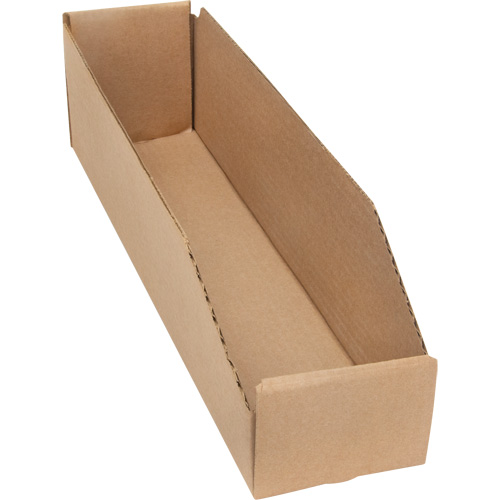 Boîtes profondes en carton ondul&eacute;, 3-3/4" la x 17-1/4" p x 4-1/2" h, Beige Nassau Supply