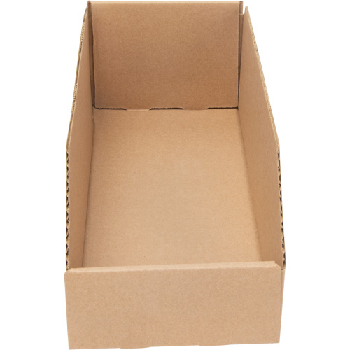 Deep Corrugated Parts Bins, 5-3/4" W x 17-1/4" D x 4-1/2" H, Beige Nassau Supply