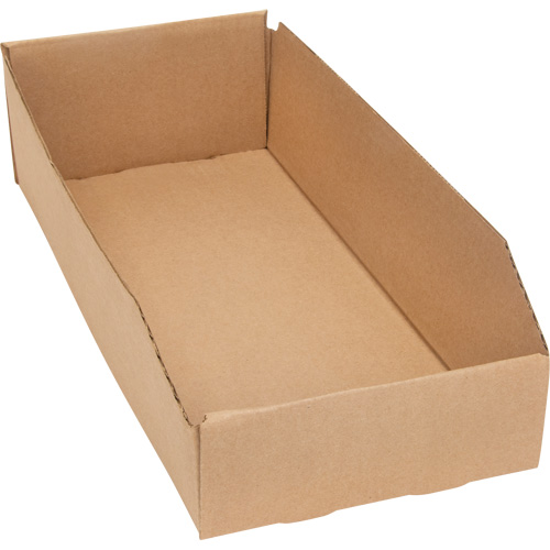 Deep Corrugated Parts Bins, 7-3/4" W x 17-1/4" D x 4-1/2" H, Beige Nassau Supply