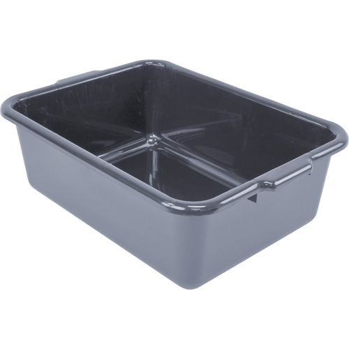 All-Purpose Flat-Bottom Storage Tub, 7" H x 15" D x 21" L, Plastic, Grey Nassau Supply