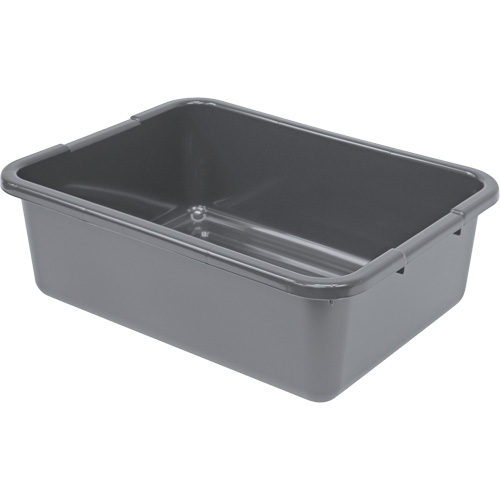 All-Purpose Ribbed-Bottom Storage Tub, 7" H x 15" D x 21" L, Plastic, Grey Nassau Supply