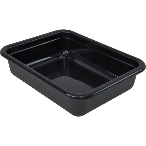 All-Purpose Flat-Bottom Storage Tub, 5" H x 17" D x 22" L, Plastic, Black Nassau Supply