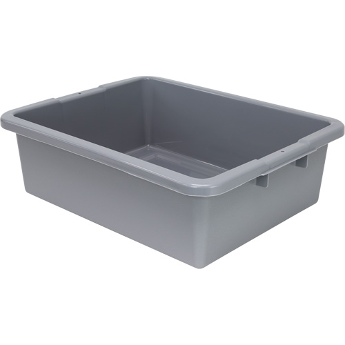 Bac d'entreposage tout usage &agrave; fond rainur&eacute;, 7" ha x 17" p x 22" lo, Plastique, Gris Nassau Supply