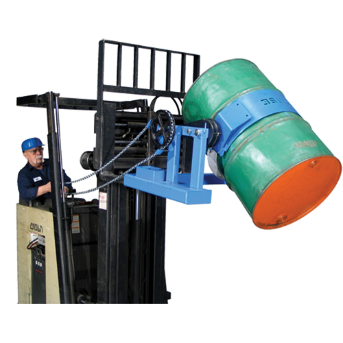 Fork Mounted Drum Lifter, 55 US gal. (45 Imperial Gal.) Drum Size, 1500 lbs./680 kg. Cap. Nassau Supply