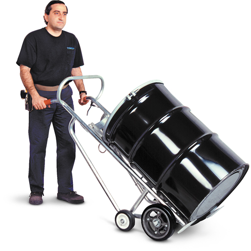 Diables pour baril avec frein manuel, Fabriqu&eacute; en Aluminium, 25 - 55 gal. US (20 - 45 gal. imp.) Nassau Supply