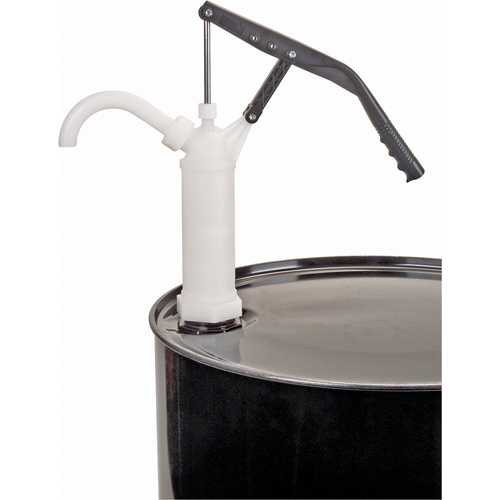 Lever-Type Drum Pump, PTFE, 14 oz./Stroke, Fits 5-55 Gal. Nassau Supply