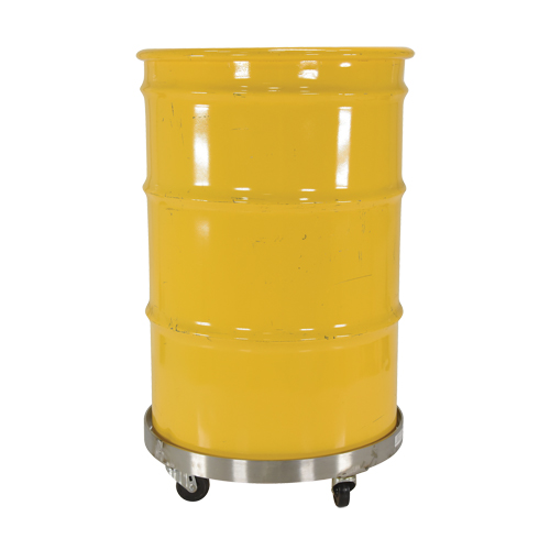 Drum Dollies, Stainless Steel, 800 lbs. Capacity, 23-1/4" Diameter, Rubber Casters Nassau Supply
