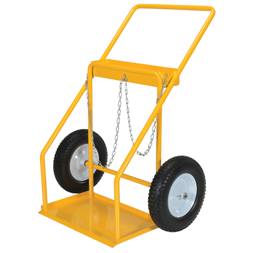 Gas Cylinder Cart, Rubber Wheels, 22" W x 14-1/8" L Base, 250 lbs. Nassau Supply