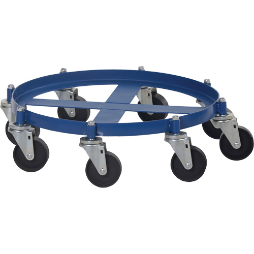 Octagon Drum Dolly, Steel, 2000 lbs. Capacity, 27-1/16" Diameter, Cast Iron Casters Nassau Supply