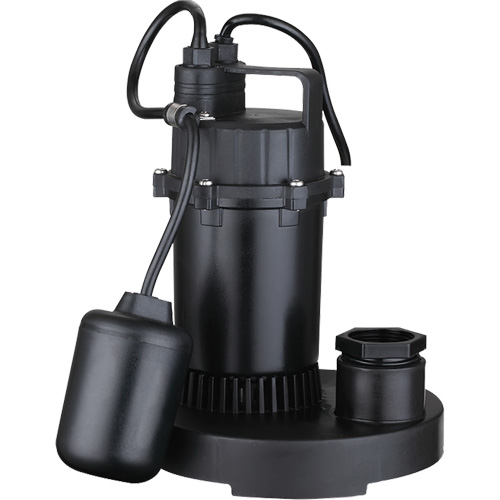 Thermoplastic Submersible Sump Pump, 2560 GPH, 115 V, 4.6 A, 1/3 HP Nassau Supply
