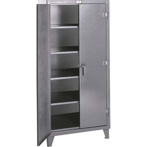 Armoires de rangement Rough & Tough, Acier, 4 Tablettes, 72" h x 72" la x 24" P, Gris Nassau Supply