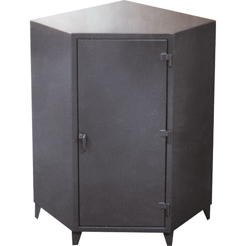 Corner Cabinets, Steel, 4 Shelves, 72" H x 48" W x 24" D, Grey Nassau Supply