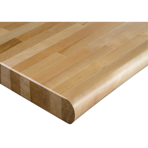 Laminated Hardwood Workbench Top, 60" W x 30" D, Bullnose Edge, 1 3/4" Thick Nassau Supply