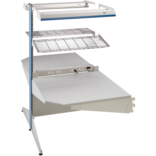 Postes de travail modulaires ergonomiques - Exemples de configurations - A-DC Ajouts de coin &agrave; deux c&ocirc;t&eacute;s, 36" la x 56" p x 84" h, Ajout de coin &agrave; deux c&ocirc;t&eacute;s Nassau Supply