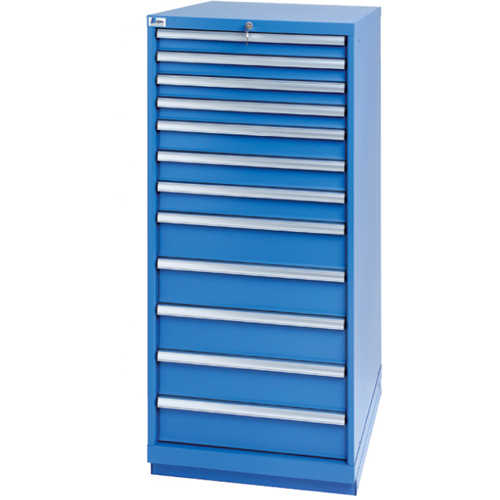 Armoires de rangement avec tiroirs, 12 tiroirs, 28-1/4" la x 28-1/2" p x 59-1/2" h, Bleu brillant Nassau Supply