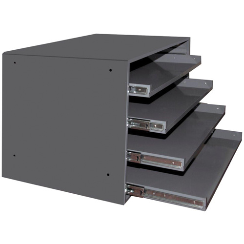 Casiers pour boîtes &agrave; compartiments, Acier, 4 compartiments, 20" la x 15-3/4" p, 15" h, Gris Nassau Supply