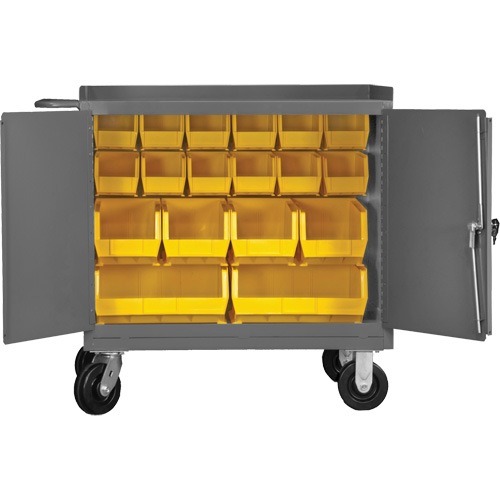 Armoire d'&eacute;tabli mobile avec bacs, Acier Surface Nassau Supply