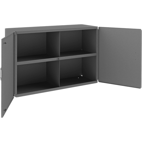 Wall-Mountable Cabinet, 24" H x 33-13/16" W x 12-3/8" D, 1 Shelves, Steel, Grey Nassau Supply