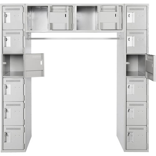 Assembled Archettes Clean Line Economy Lockers, 16 -tier, Bank of 3, 18" x 72" x 12", Steel Nassau Supply