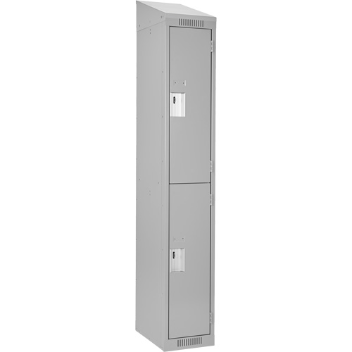 Casiers Clean Line, 2 niveaux, 12" x 18" x 78", Acier, Gris, Rivet (assembl&eacute;) Nassau Supply