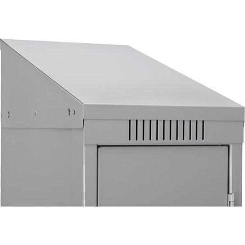 Clean Line Lockerette, 6 -tier, Bank of 4, 48" x 18" x 82", Steel, Charcoal, Rivet (Assembled) Nassau Supply