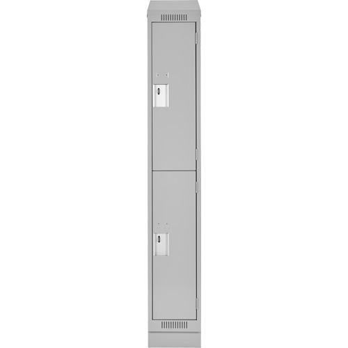 Casiers Clean Line, 2 niveaux, 12" x 18" x 82", Acier, Gris, Rivet (assembl&eacute;) Nassau Supply