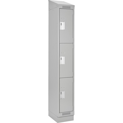 Casiers Clean Line, 3 niveaux, 12" x 18" x 82", Acier, Gris, Rivet (assembl&eacute;) Nassau Supply