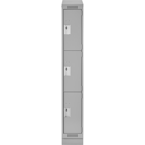 Casiers Clean Line, 3 niveaux, 12" x 18" x 82", Acier, Gris, Rivet (assembl&eacute;) Nassau Supply