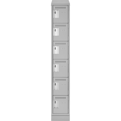 Clean Line Lockerette, 6 -tier, 12" x 18" x 82", Steel, Grey, Rivet (Assembled) Nassau Supply