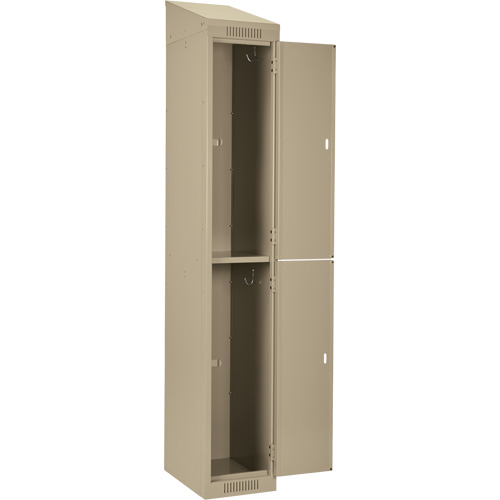 Clean Line Lockers, 2 -tier, Bank of 4, 48" x 18" x 78", Steel, Beige, Rivet (Assembled) Nassau Supply