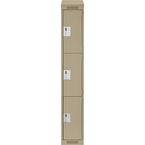 Casiers Clean Line, 3 niveaux, 12" x 18" x 78", Acier, Beige, Rivet (assembl&eacute;) Nassau Supply