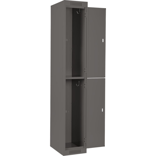 Clean Line Lockers, 2 -tier, Bank of 4, 48" x 18" x 72", Steel, Charcoal, Rivet (Assembled) Nassau Supply