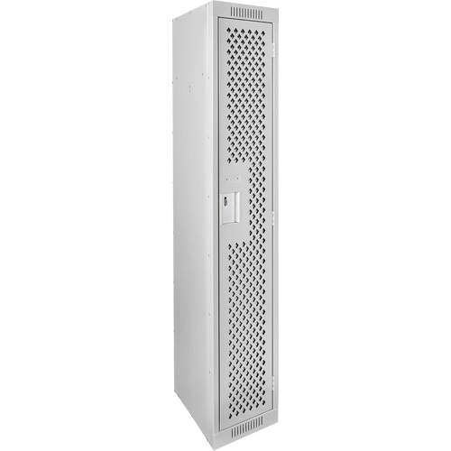 Casiers Clean Line, 12" x 12" x 72", Acier, Gris, Rivet (assembl&eacute;), Perfor&eacute; Nassau Supply