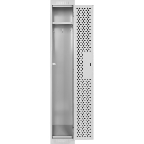 Casiers Clean Line, 12" x 12" x 72", Acier, Gris, Rivet (assembl&eacute;), Perfor&eacute; Nassau Supply