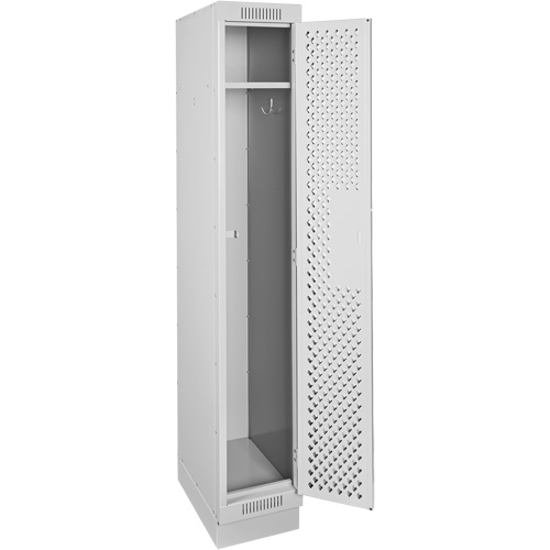 Casiers Clean Line, 12" x 15" x 76", Acier, Gris, Rivet (assembl&eacute;), Perfor&eacute; Nassau Supply