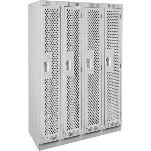 Casiers Clean Line, Bloc de 4, 48" x 12" x 76", Acier, Gris, Rivet (assembl&eacute;), Perfor&eacute; Nassau Supply